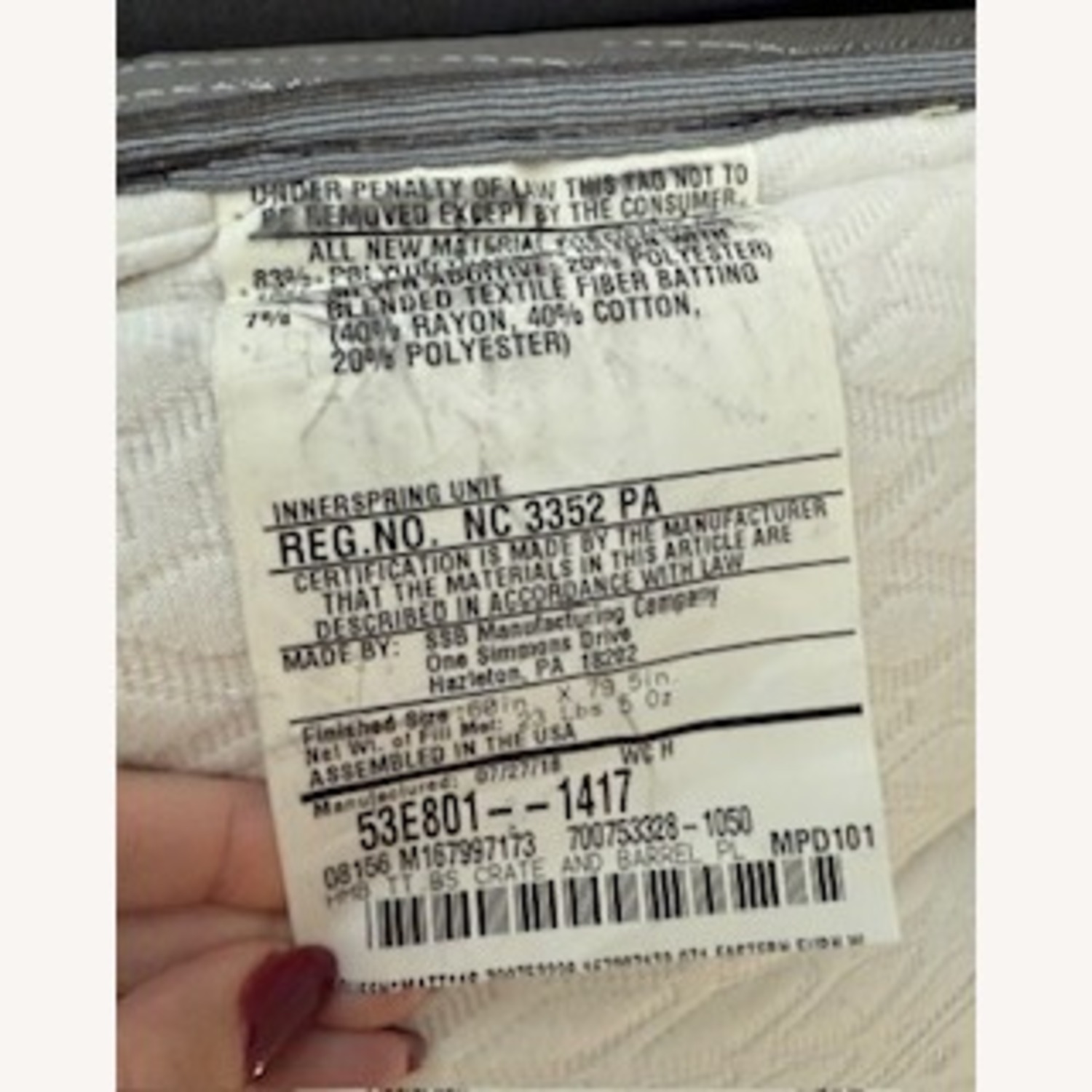 Crate & Barrel Tate Dark Gray Queen Bed  - image-5