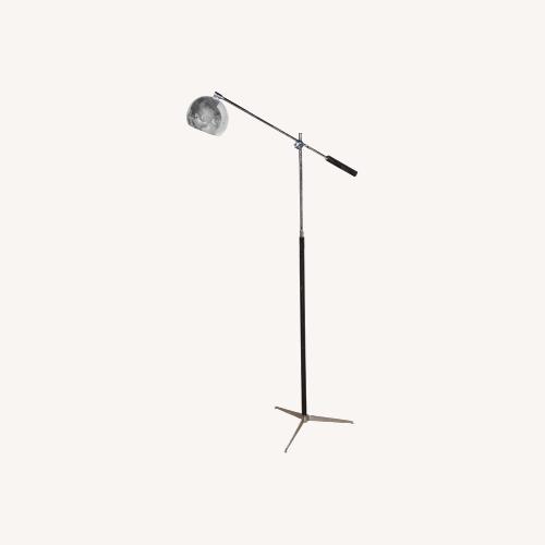 Used Chrome, Black Enamel, Leather Tripod Floor Lamp for sale on AptDeco