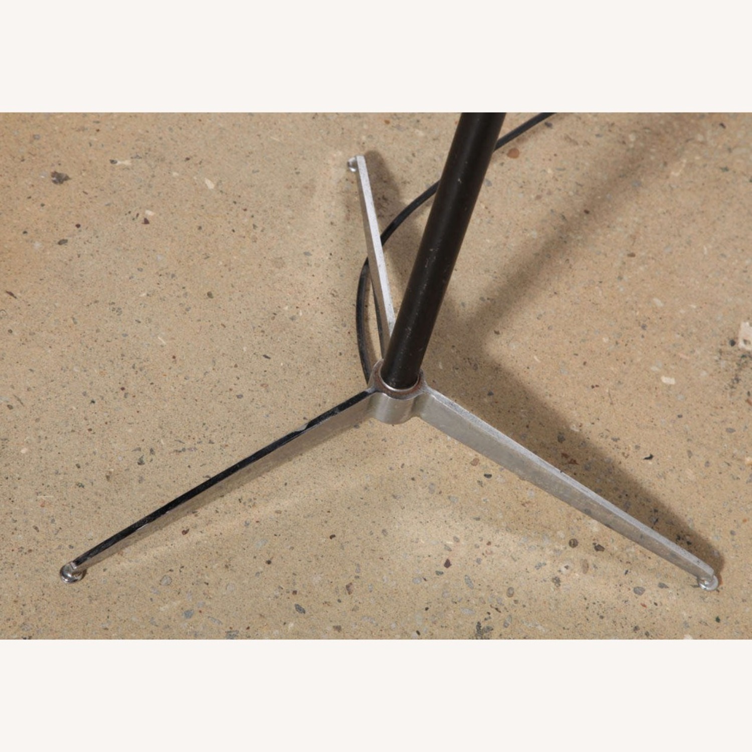 Chrome, Black Enamel, Leather Tripod Floor Lamp - image-7