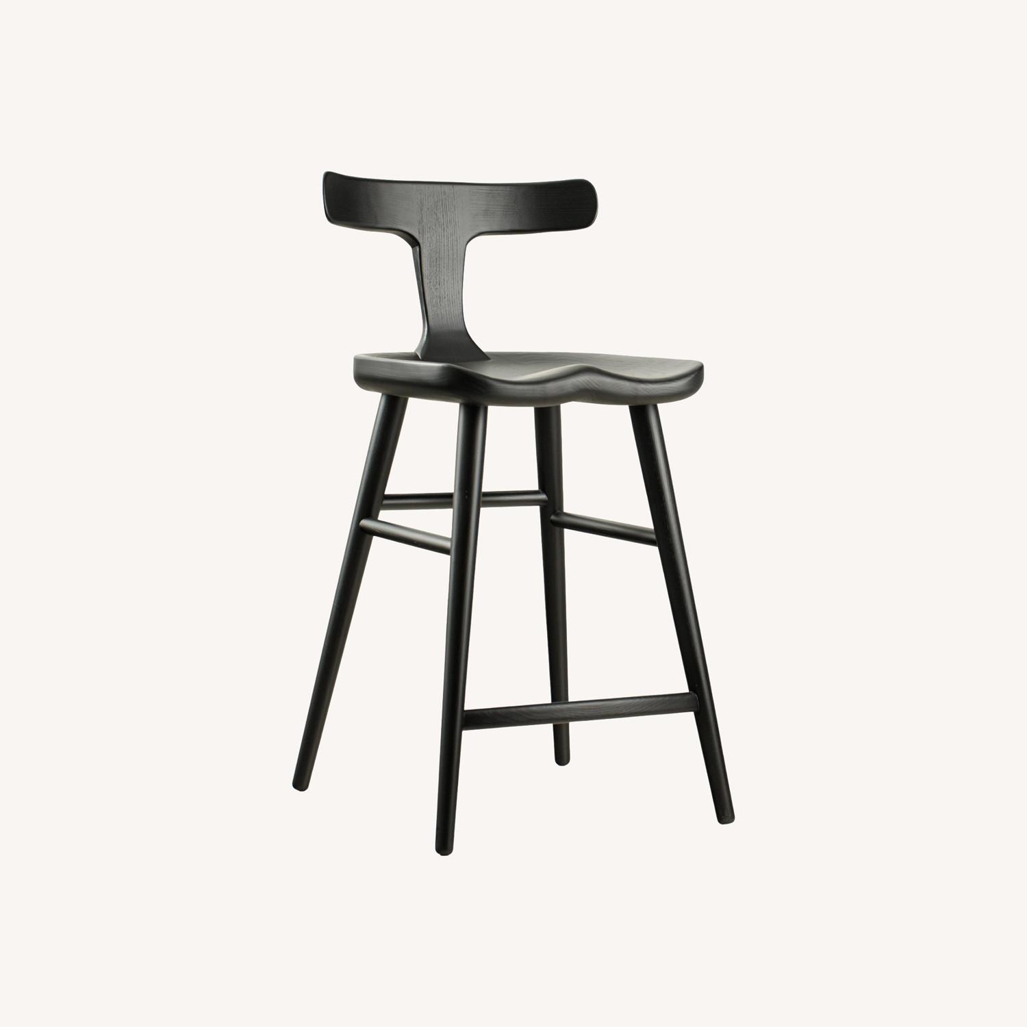 Black Solid Wood Counter Stool - image-0