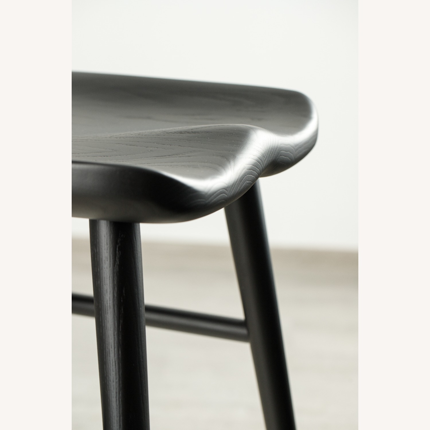 Black Solid Wood Counter Stool - image-3