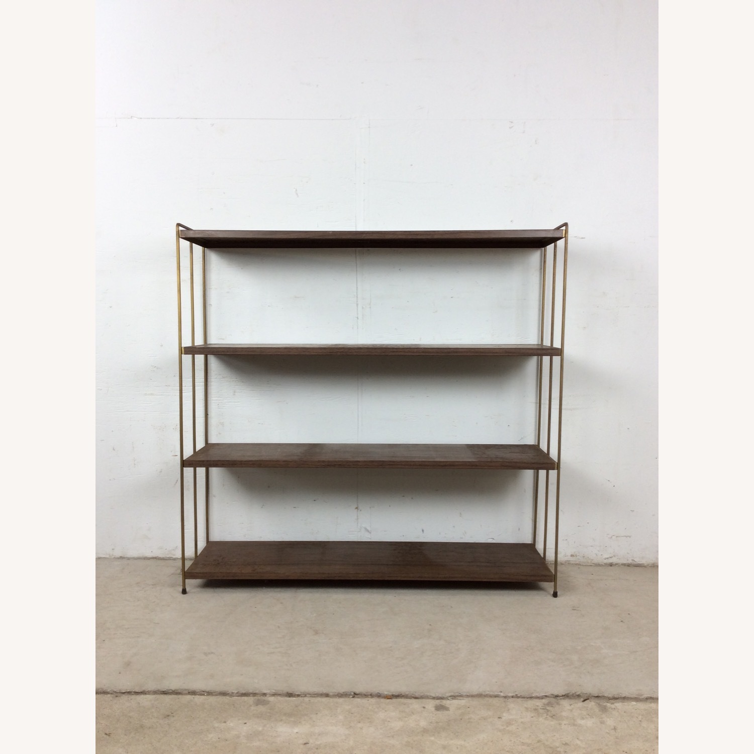 MCM 4 Shelf Bookcase with Faux Wood Print - image-1