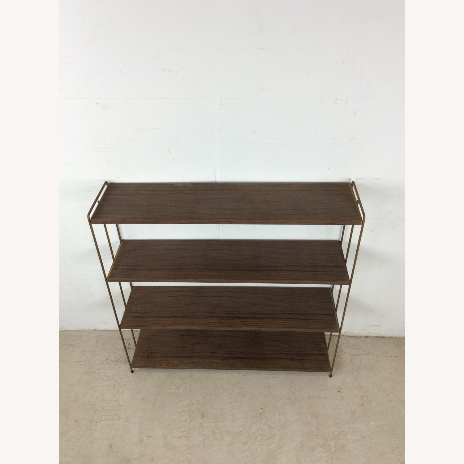 MCM 4 Shelf Bookcase with Faux Wood Print - image-2