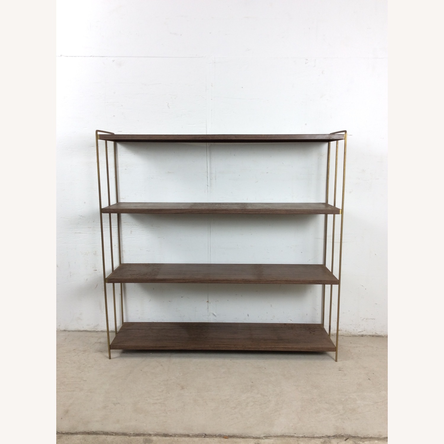 MCM 4 Shelf Bookcase with Faux Wood Print - image-11