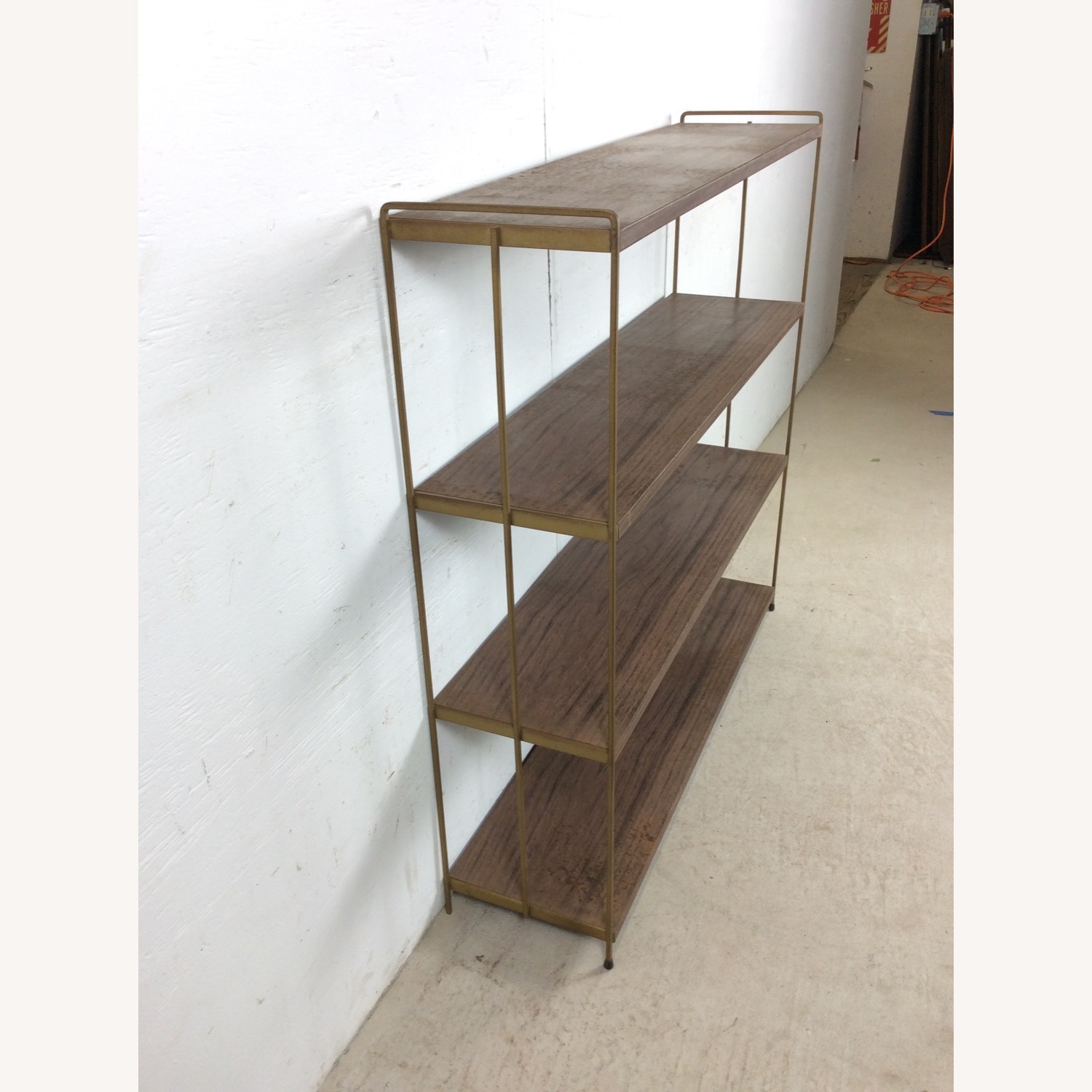 MCM 4 Shelf Bookcase with Faux Wood Print - image-6