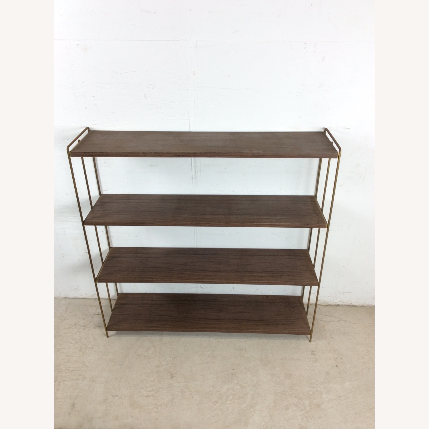 MCM 4 Shelf Bookcase with Faux Wood Print - image-12
