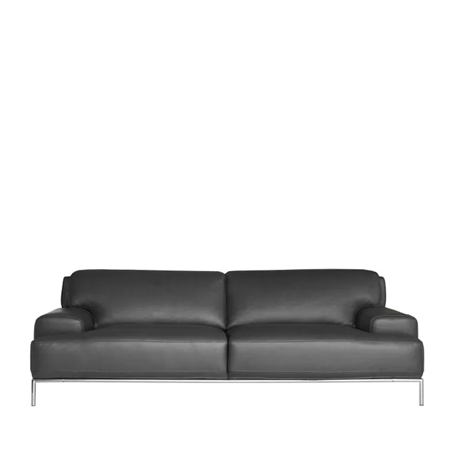 Chateau D'ax Dark Gray Leather 2 Seater Sofa - image-5