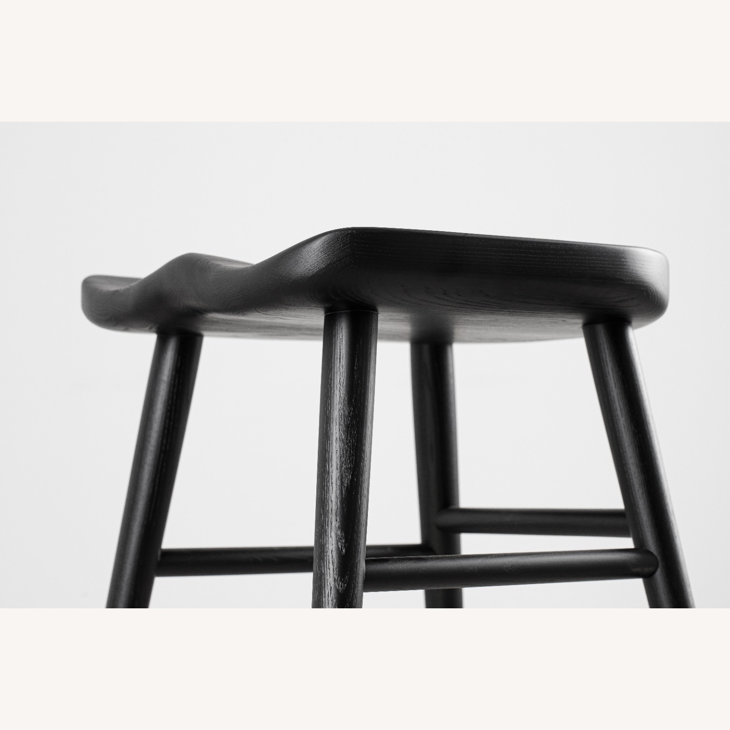 Black Solid Wood Counter Stool - image-5