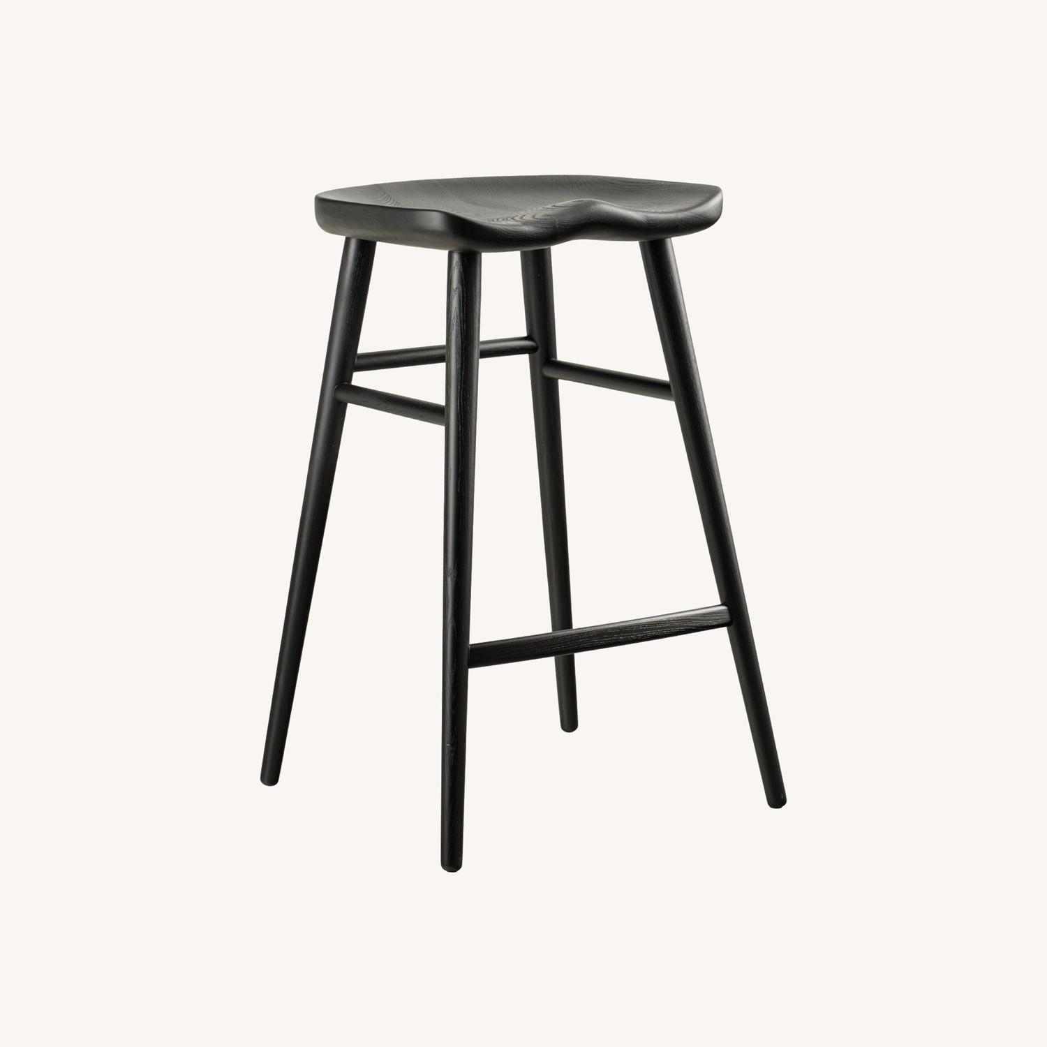 Black Solid Wood Counter Stool - image-0