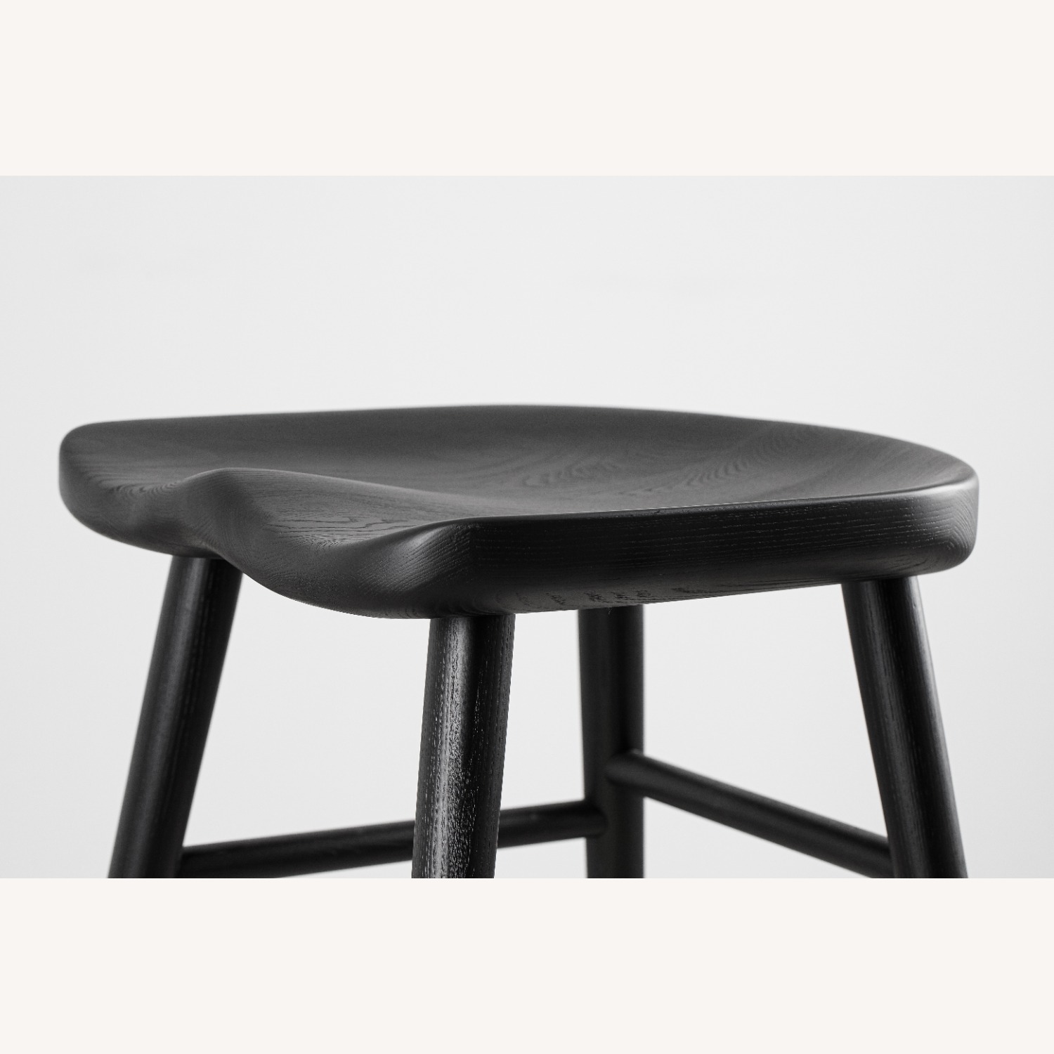 Black Solid Wood Counter Stool - image-2