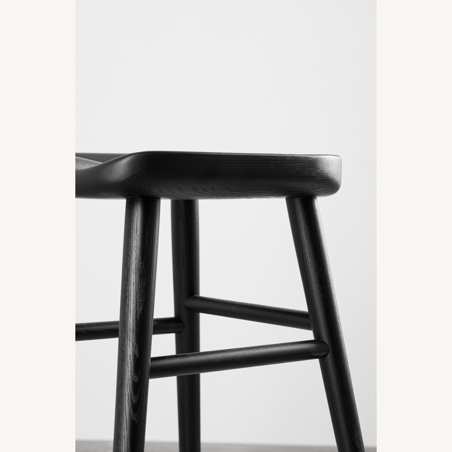 Black Solid Wood Counter Stool - image-4