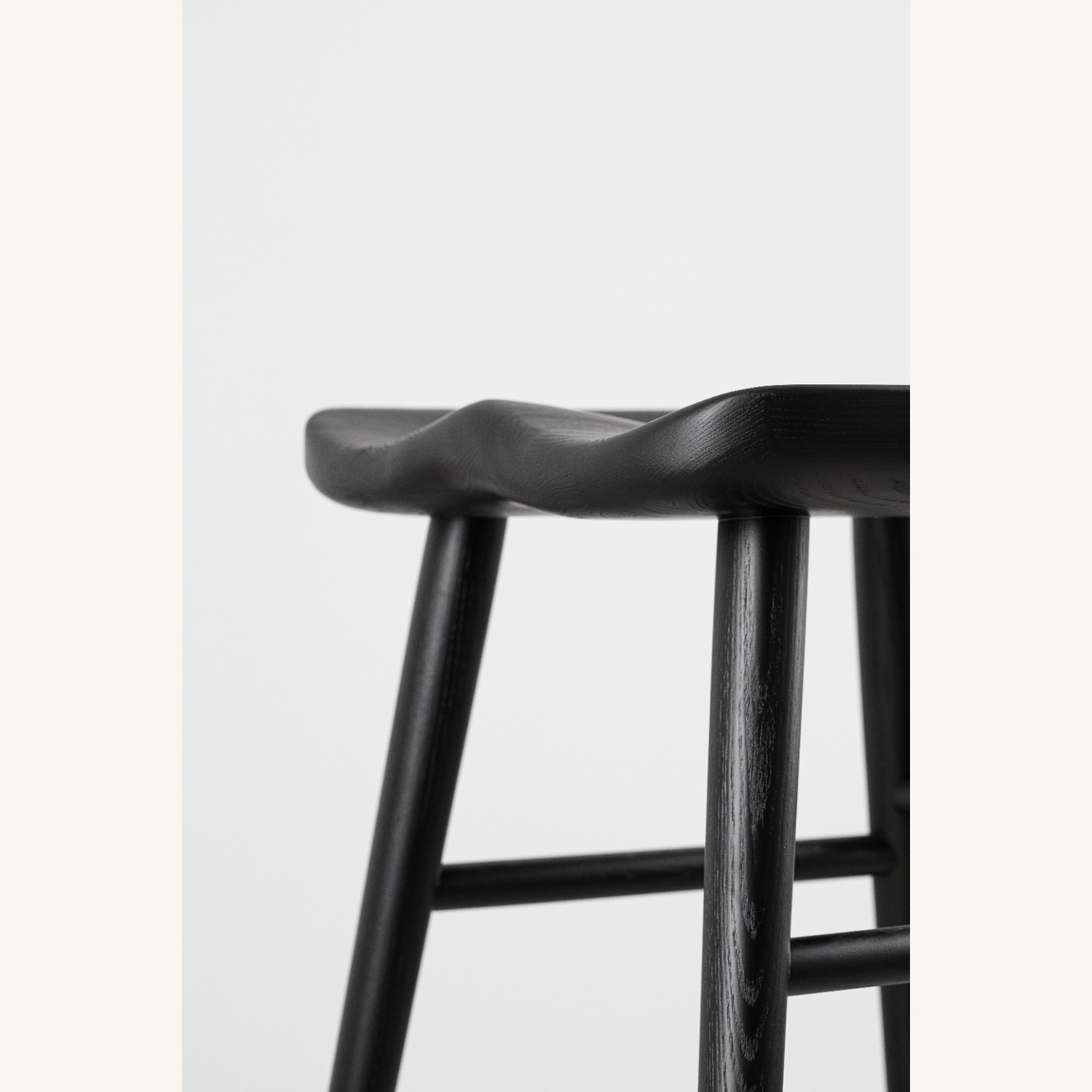 Black Solid Wood Counter Stool - image-3