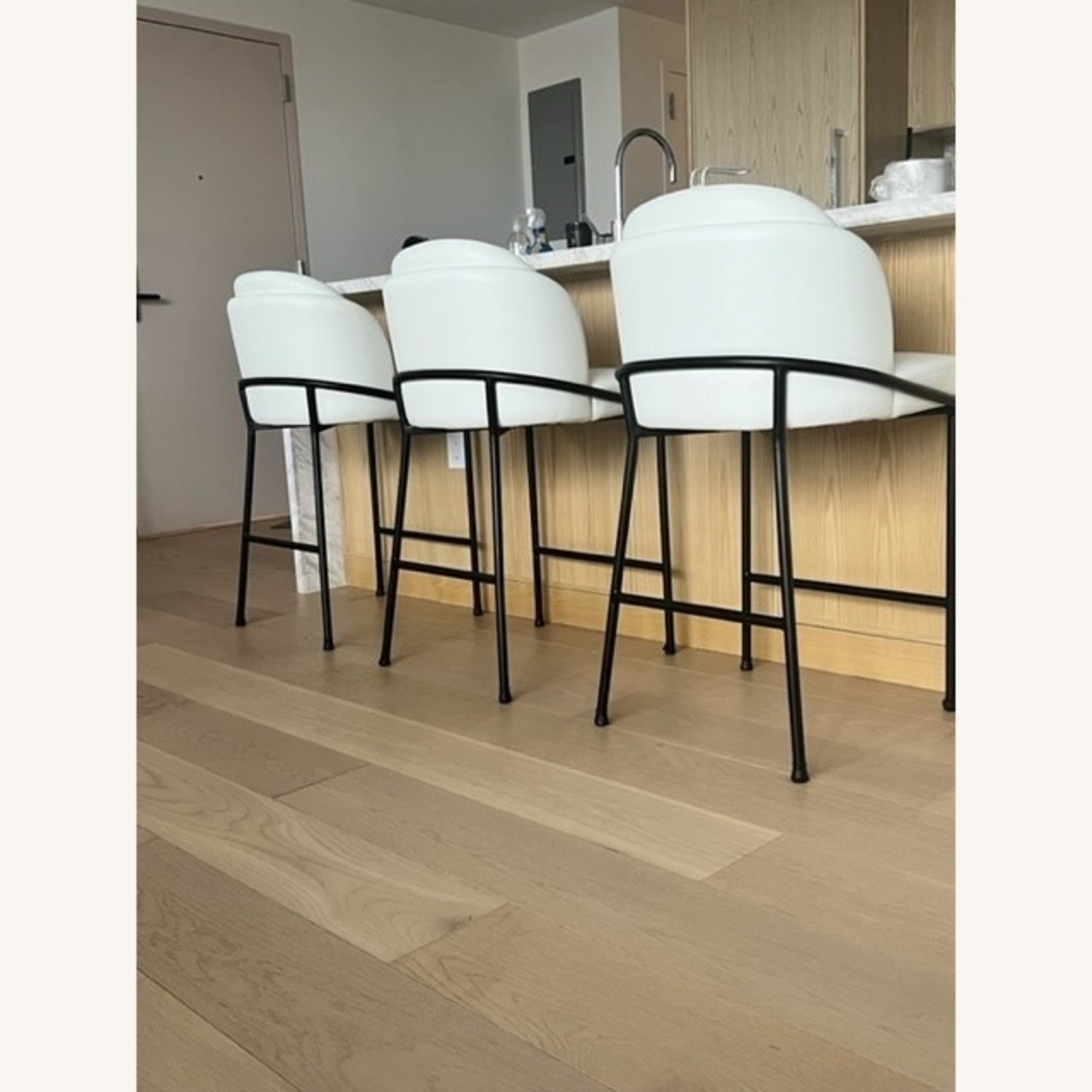 Rove Concepts Angelo White Leather Stools - image-1