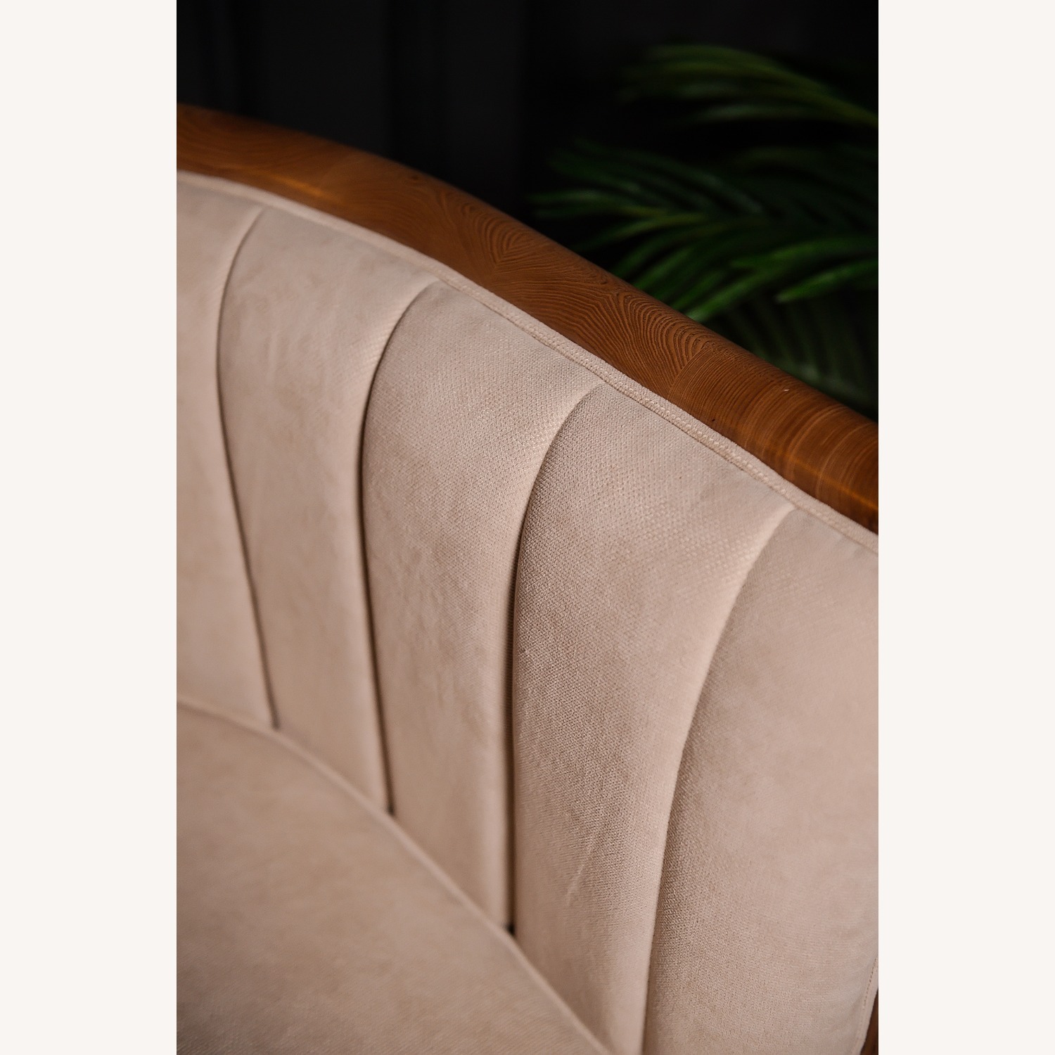 Light Brown Solid Wood Armchair - image-6