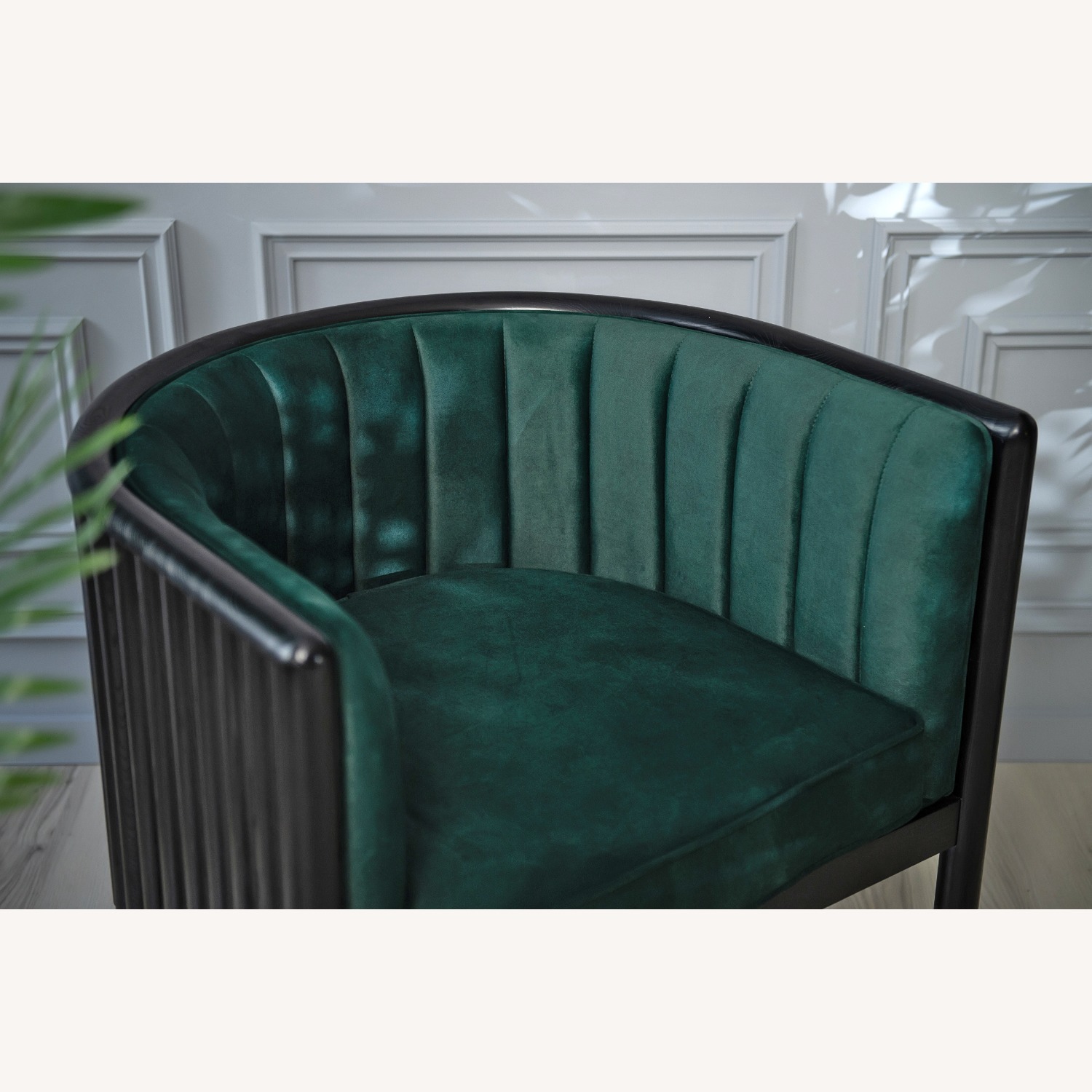 Black Solid Wood Armchair - image-8