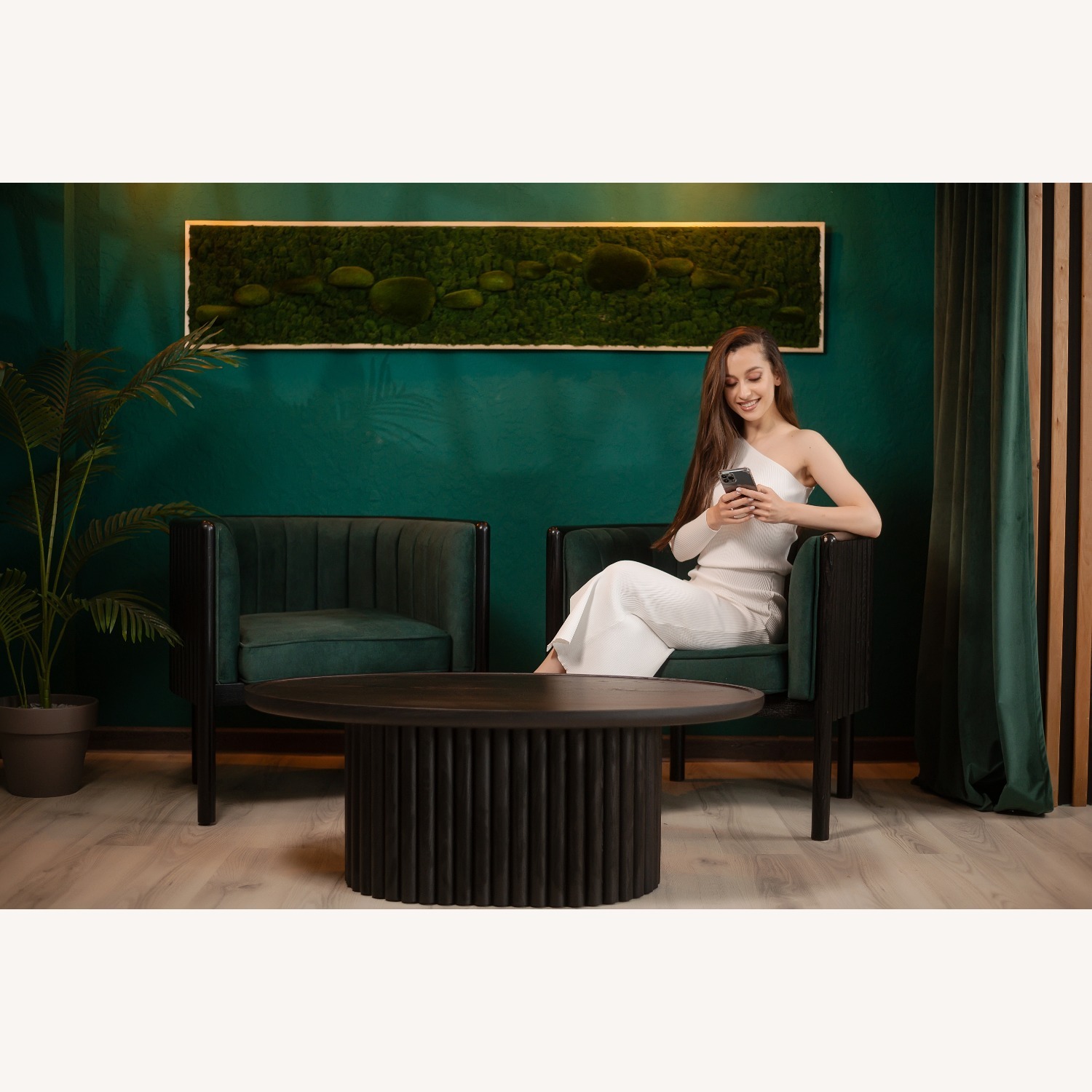 Black Solid Wood Armchair - image-12