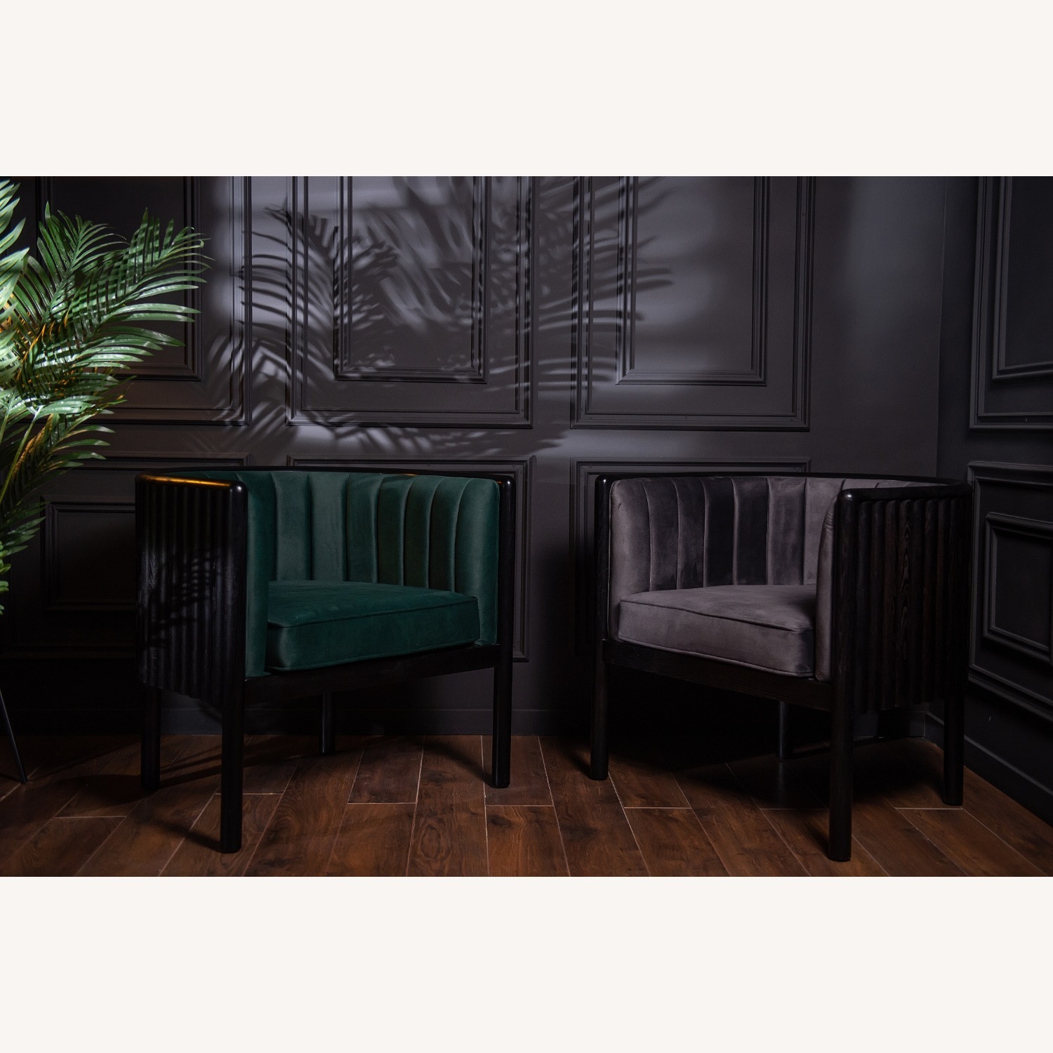Black Solid Wood Armchair - image-2