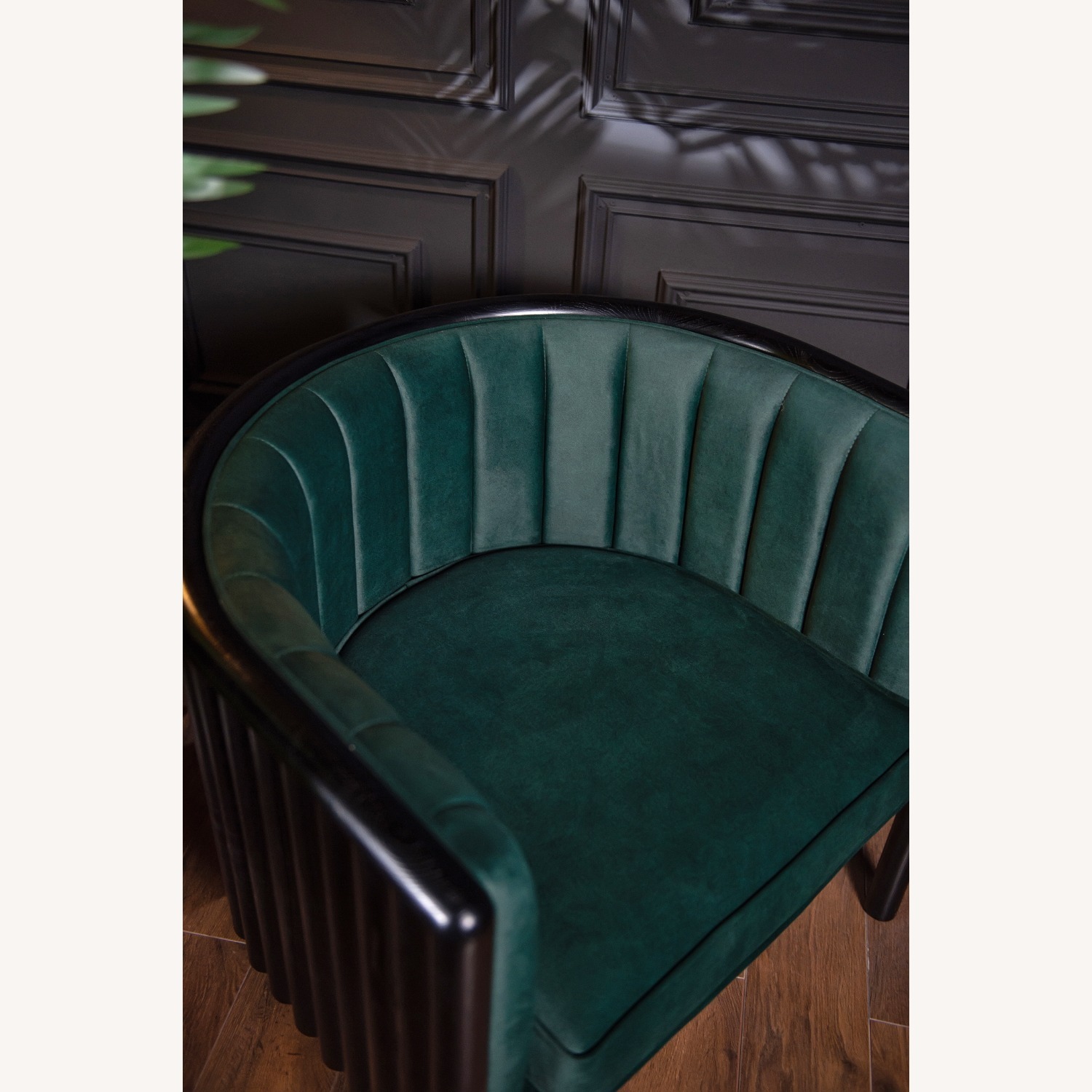 Black Solid Wood Armchair - image-3