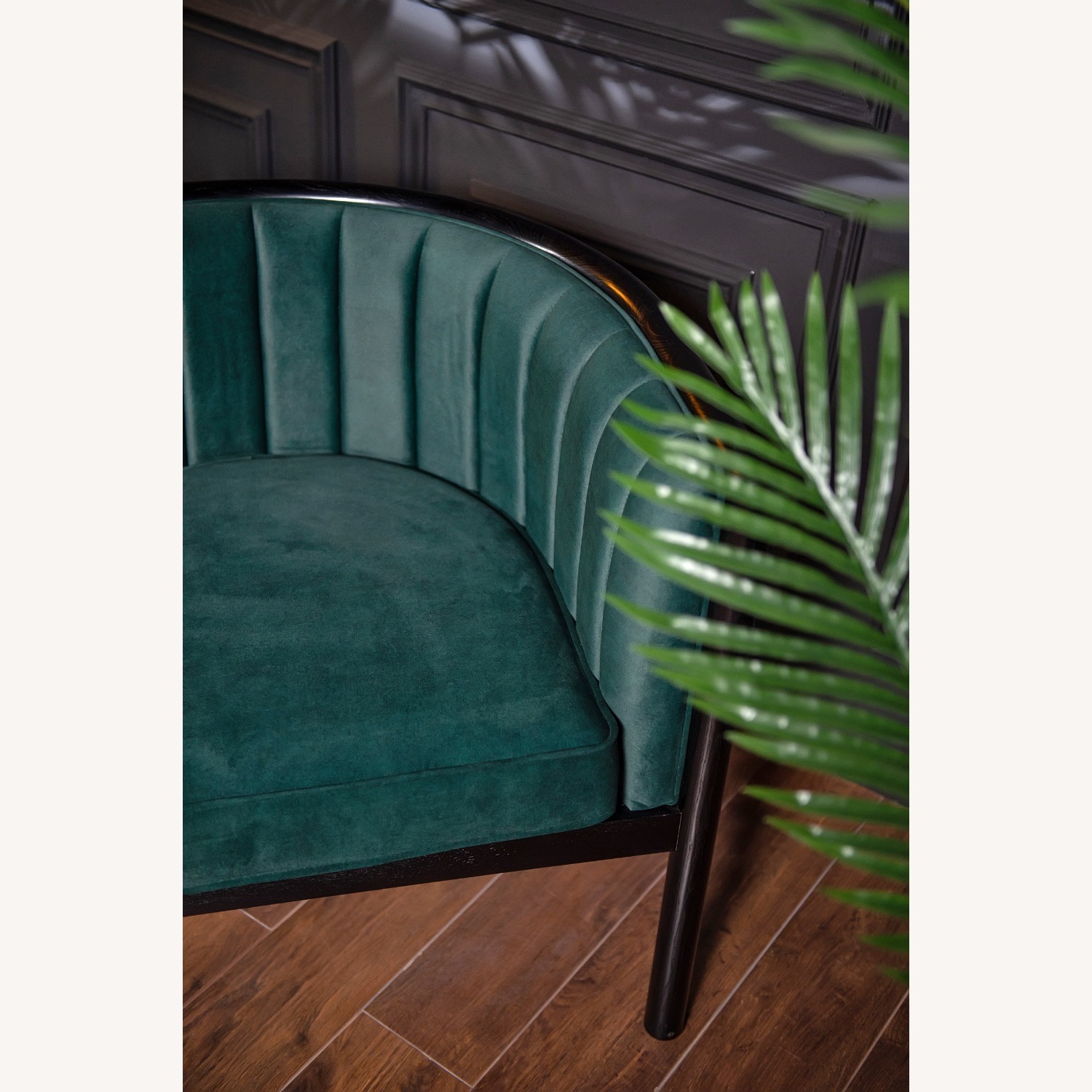 Black Solid Wood Armchair - image-9