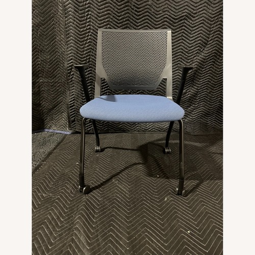 Used Haworth Very Side And Seminar Blue Armchair for sale on AptDeco