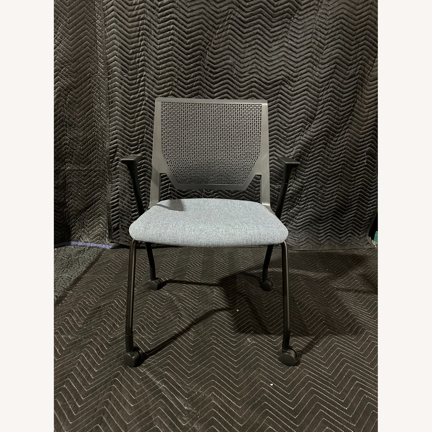 Haworth Blue Fabric Armchair - image-1