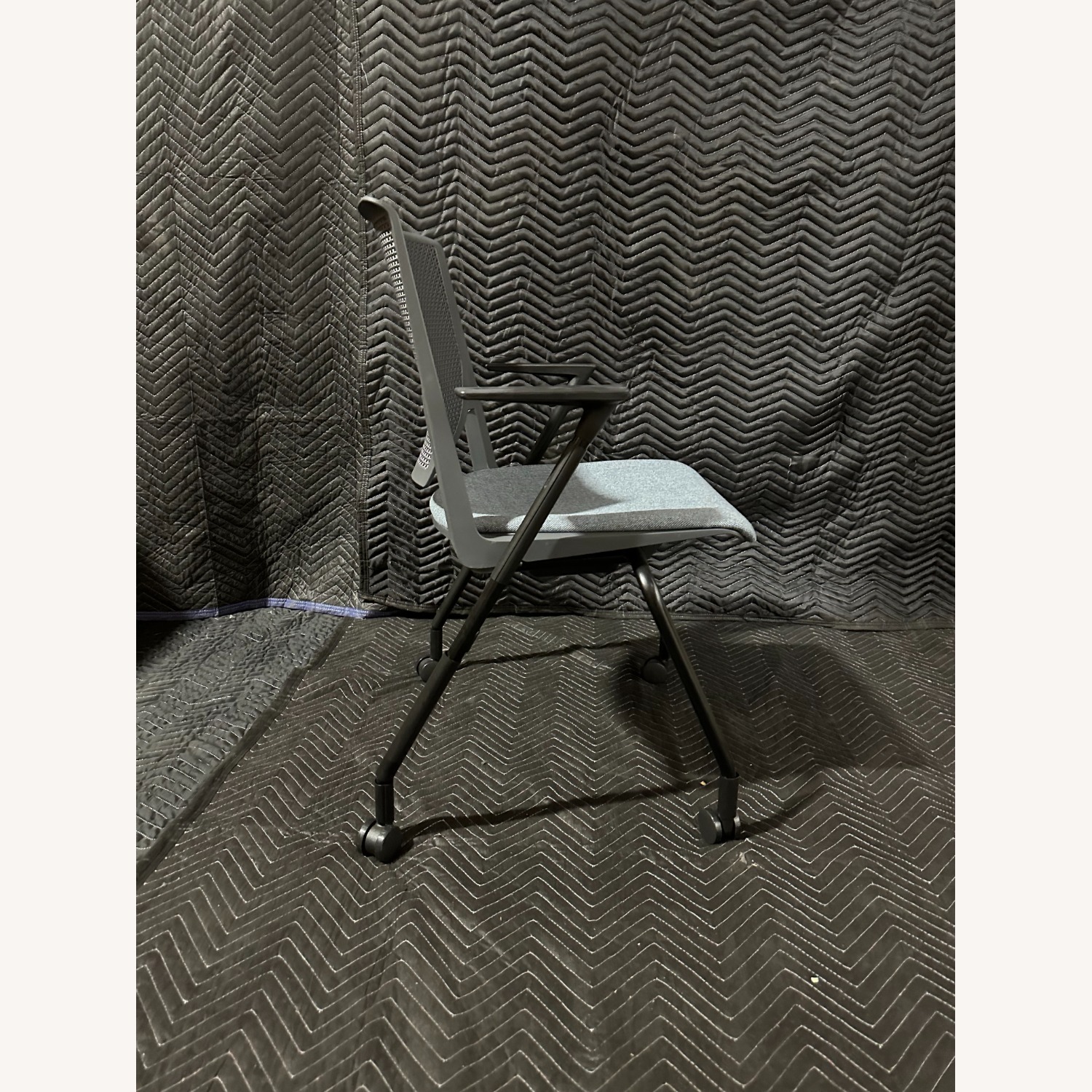 Haworth Blue Fabric Armchair - image-2