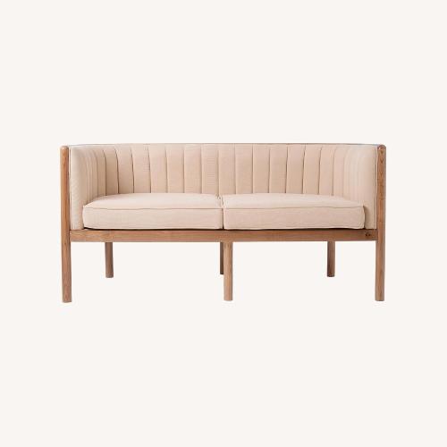 Used Alton Light Brown Wood Loveseat for sale on AptDeco
