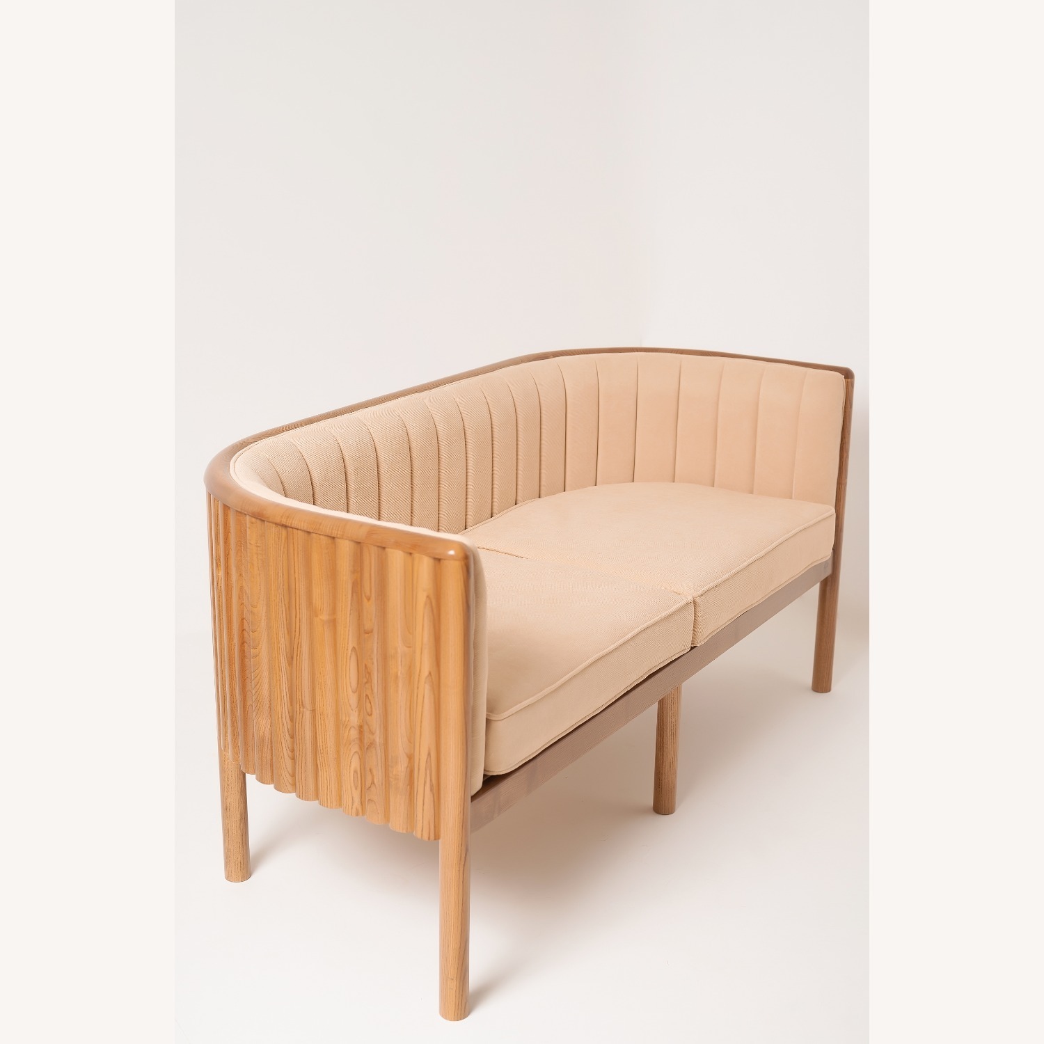 Alton Light Brown Wood Loveseat - image-2