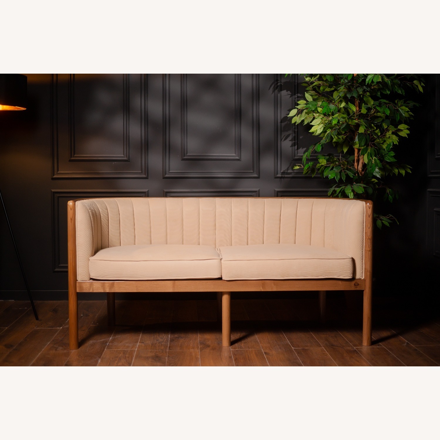 Alton Light Brown Wood Loveseat - image-8