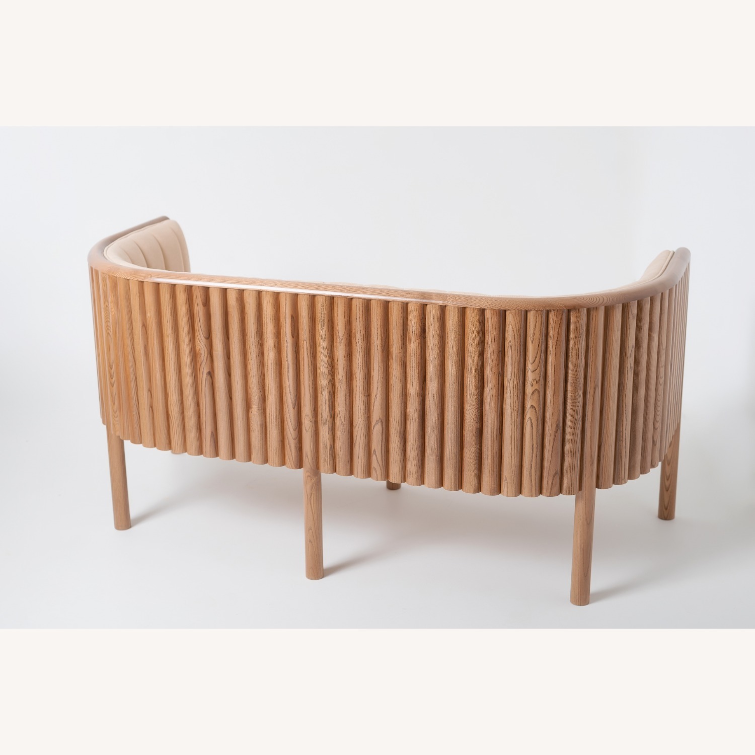 Alton Light Brown Wood Loveseat - image-4