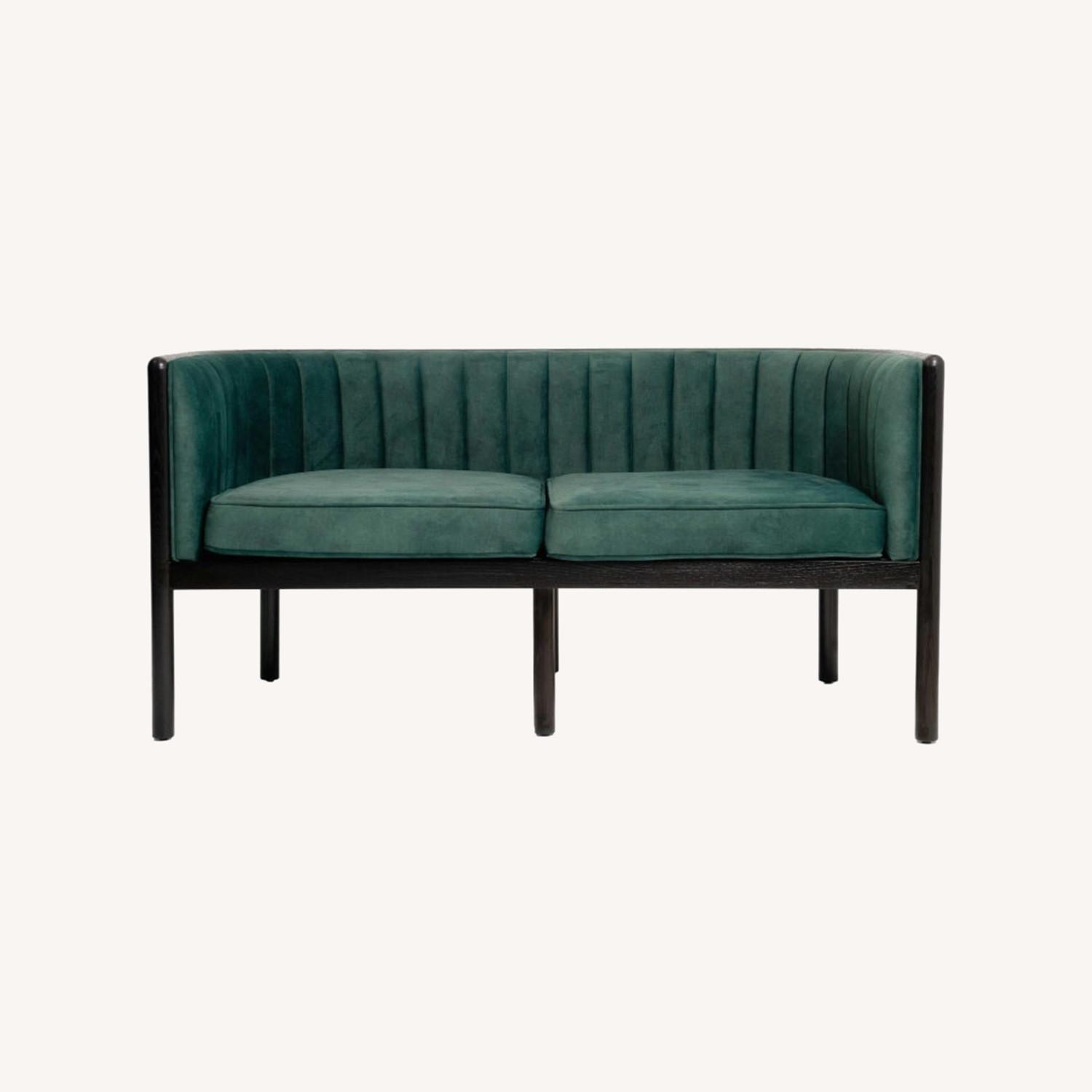 Black Emerald Solid Wood Loveseat - image-0