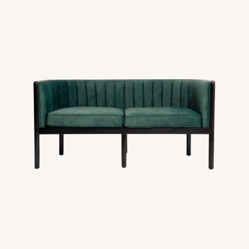 Used Black Emerald Solid Wood Loveseat for sale on AptDeco