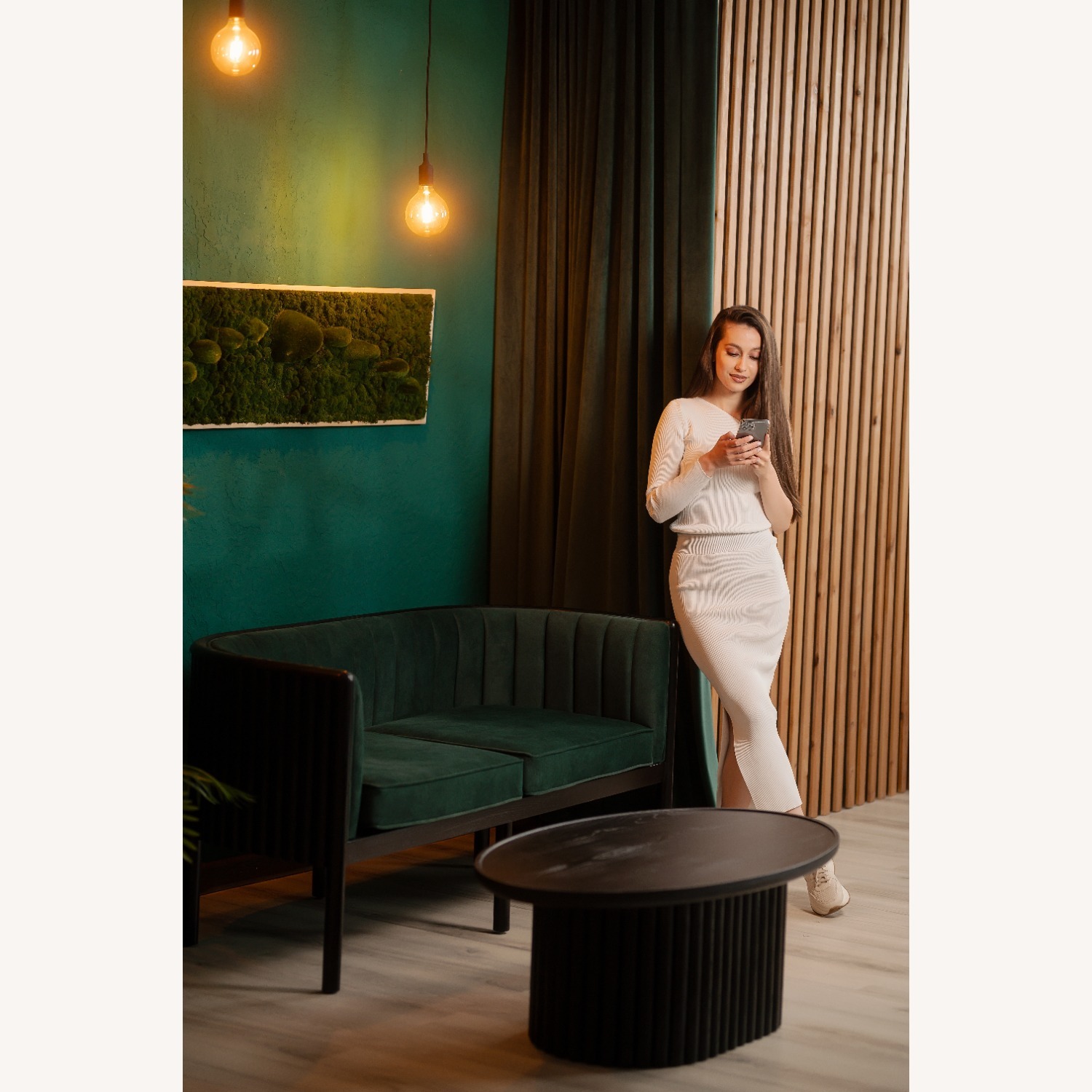 Black Emerald Solid Wood Loveseat - image-13