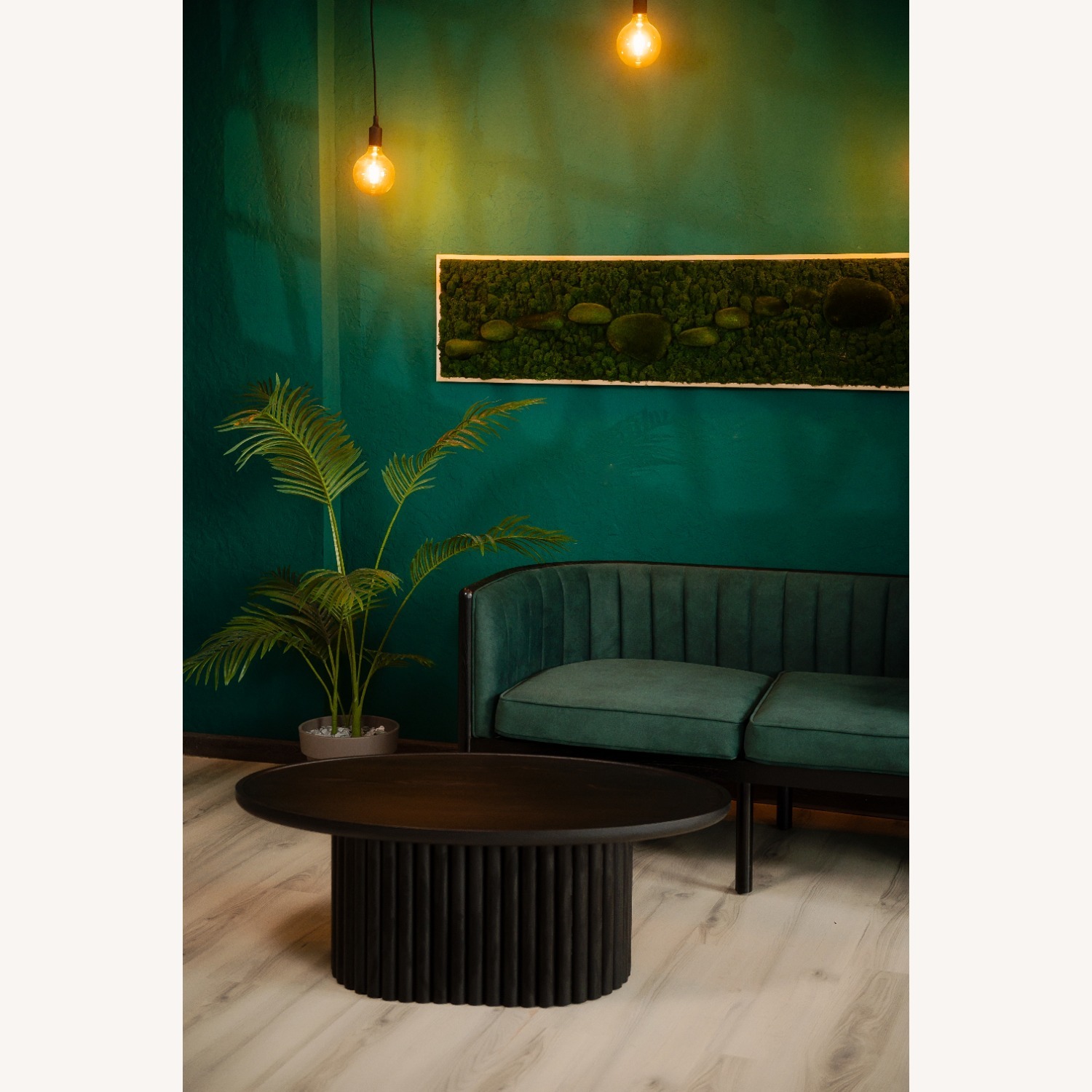 Black Emerald Solid Wood Loveseat - image-11