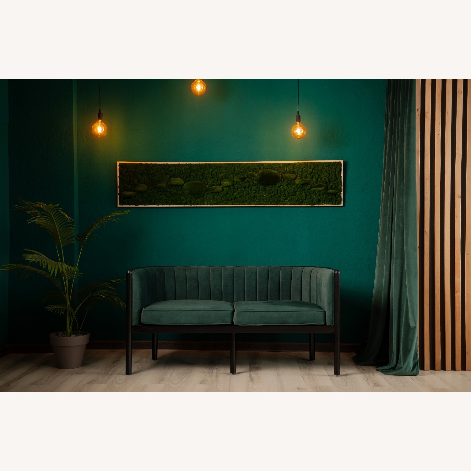 Black Emerald Solid Wood Loveseat - image-5