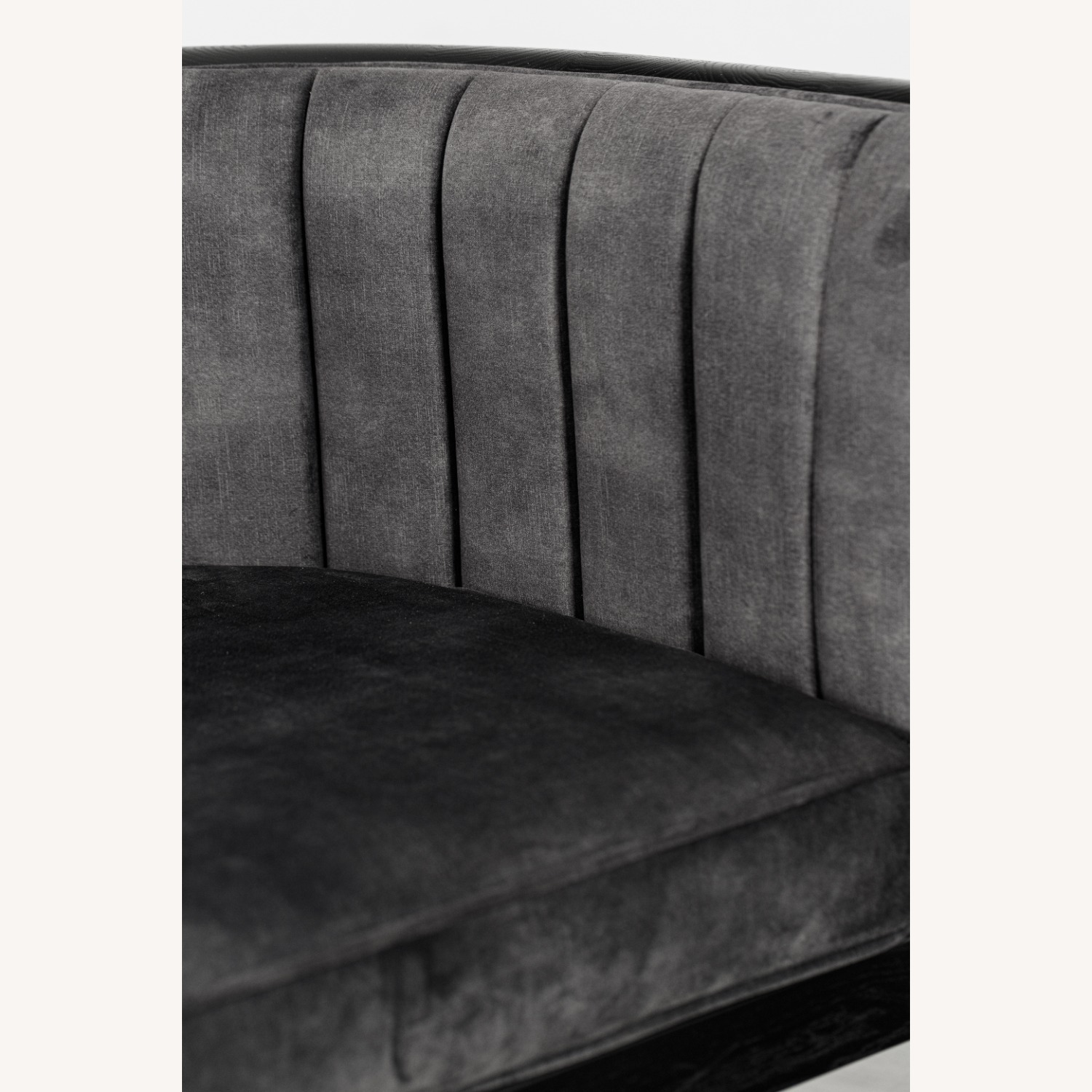 Alton Black Solid Wood Loveseat with Grey Material - image-13