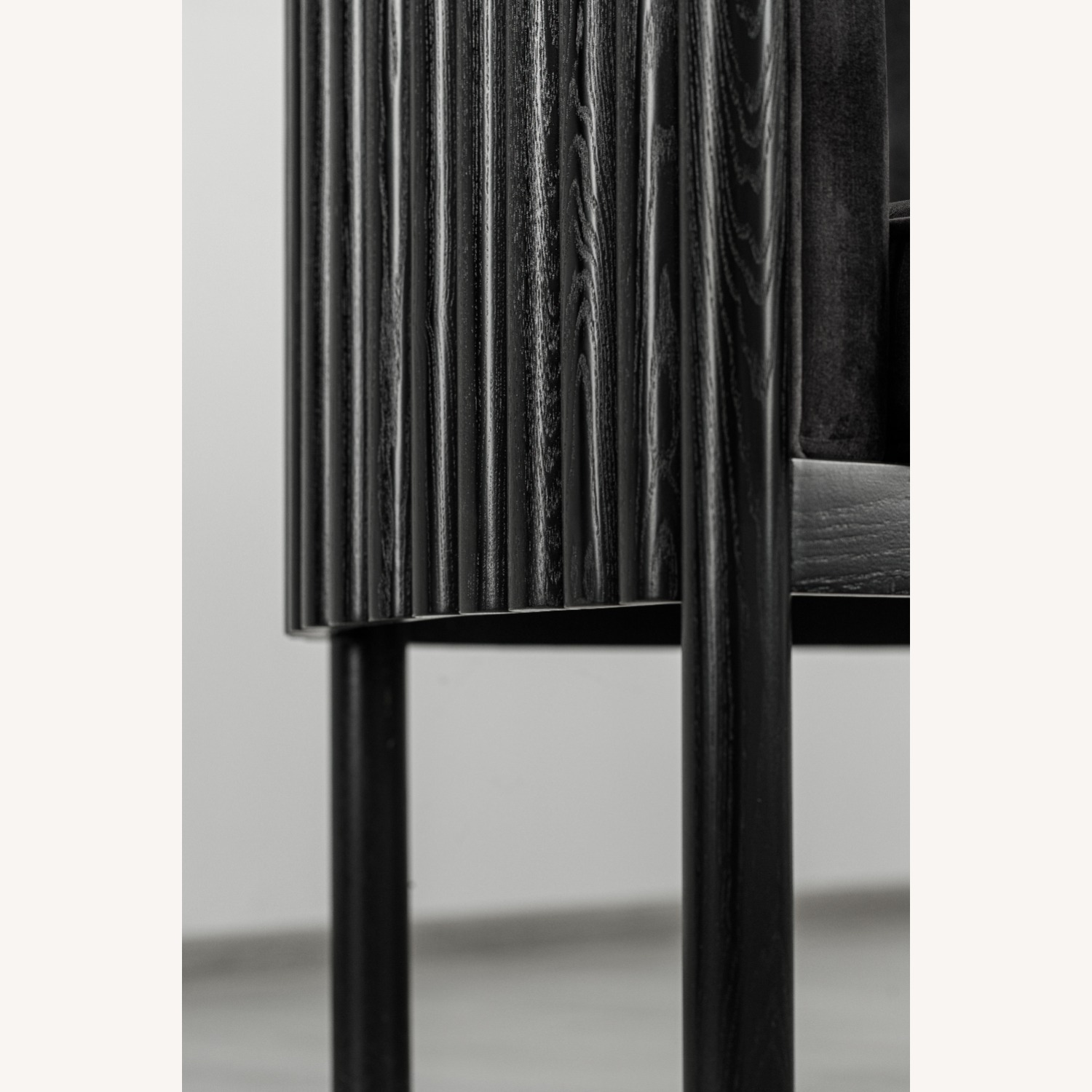 Alton Black Solid Wood Loveseat with Grey Material - image-9