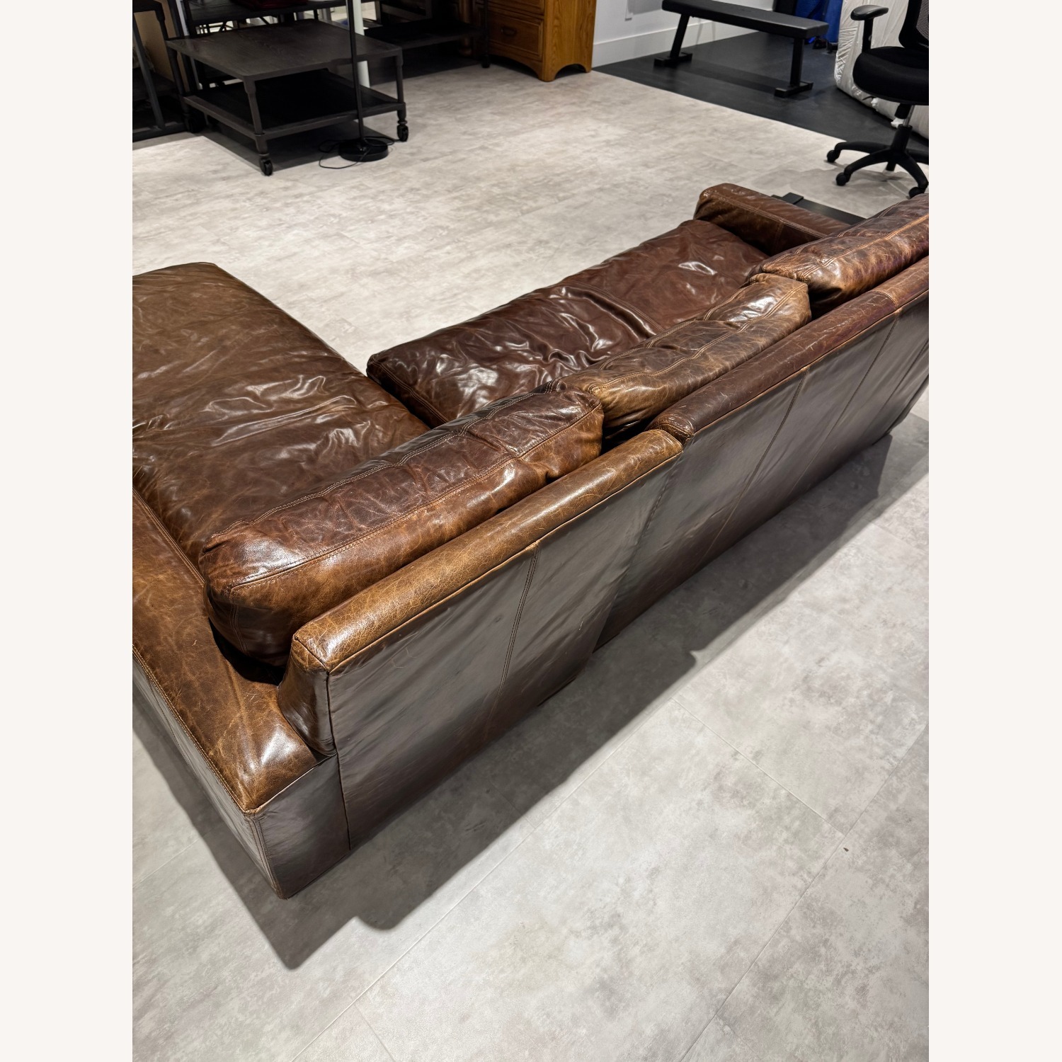 Restoration Hardware Maxwell Dark Brown 2 Piece Sectional - image-2