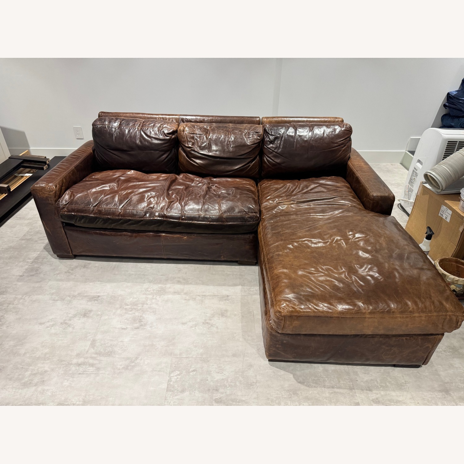 Restoration Hardware Maxwell Dark Brown 2 Piece Sectional - image-0