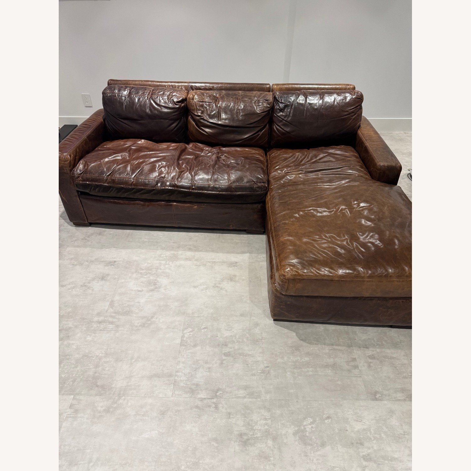 Restoration Hardware Maxwell Dark Brown 2 Piece Sectional - image-1