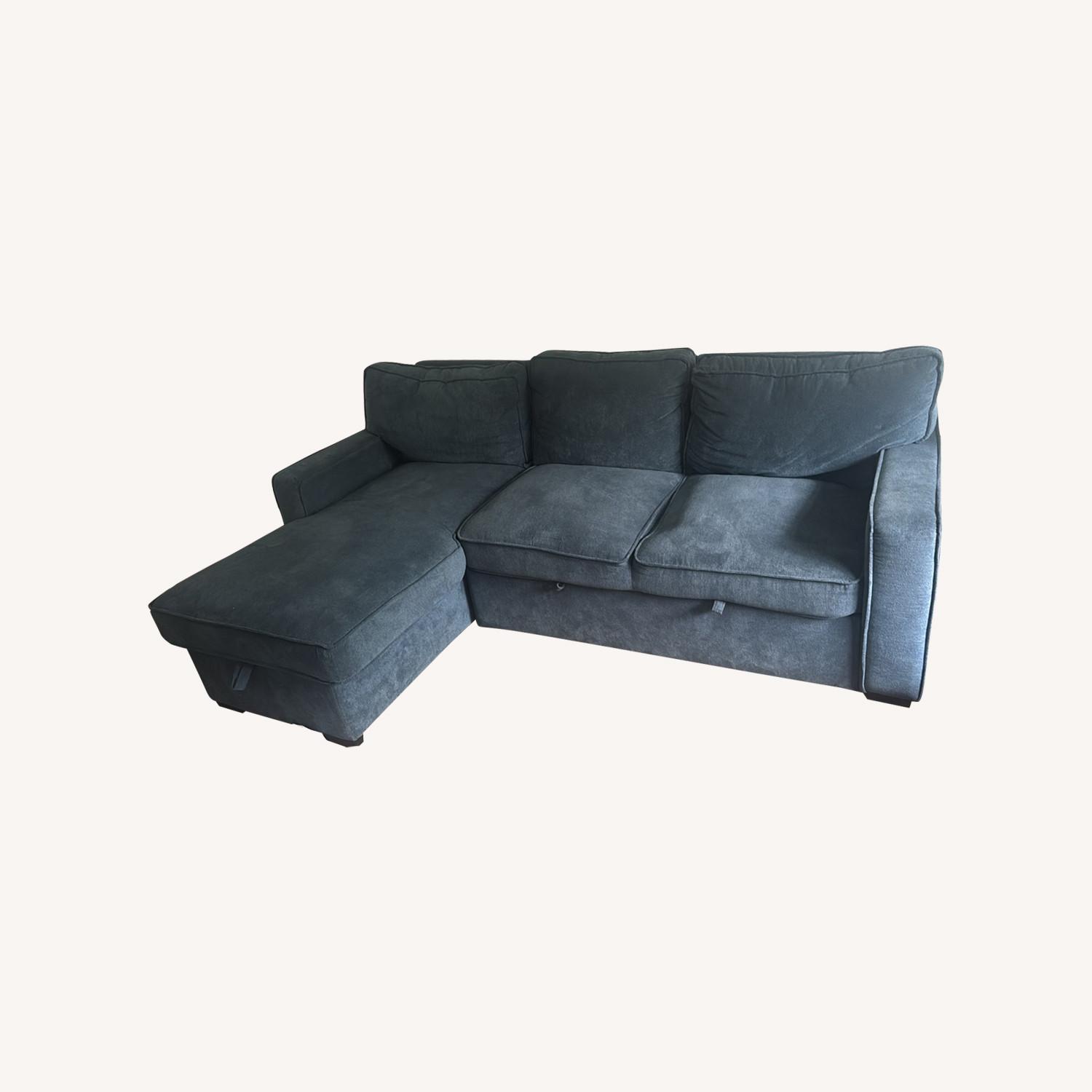 Blue Sleeper Sofa - image-0