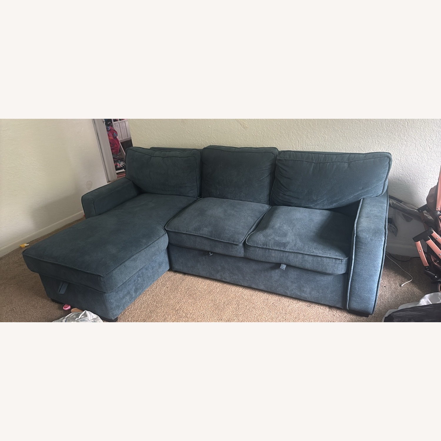 Blue Sleeper Sofa - image-1