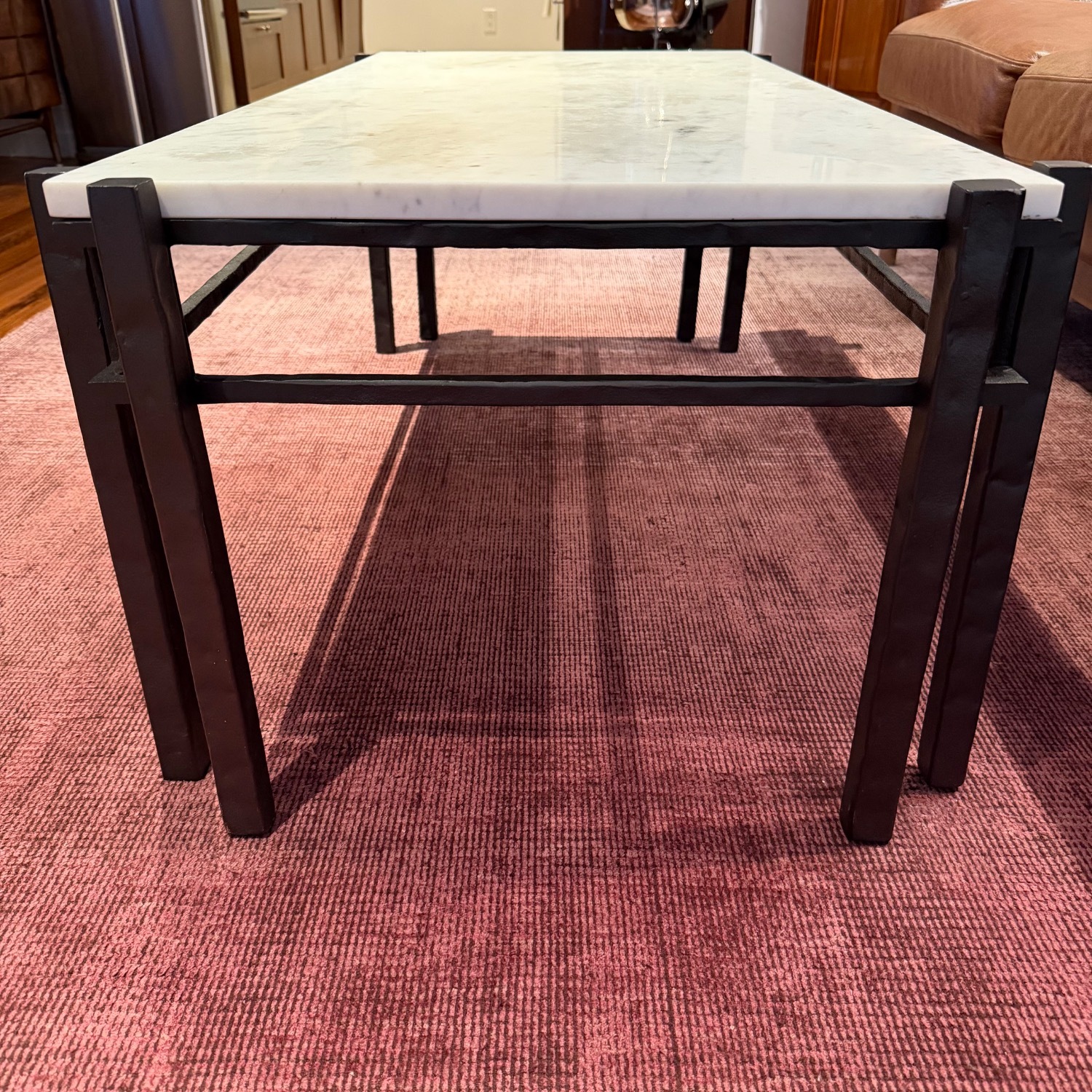 Crate & Barrel White Marble Coffee Table - image-6