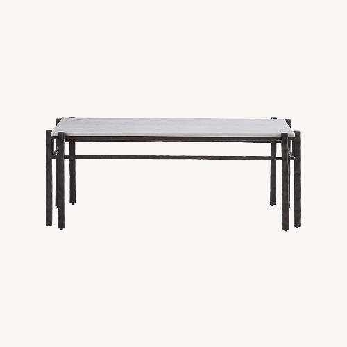 Used Crate & Barrel White Marble Coffee Table for sale on AptDeco