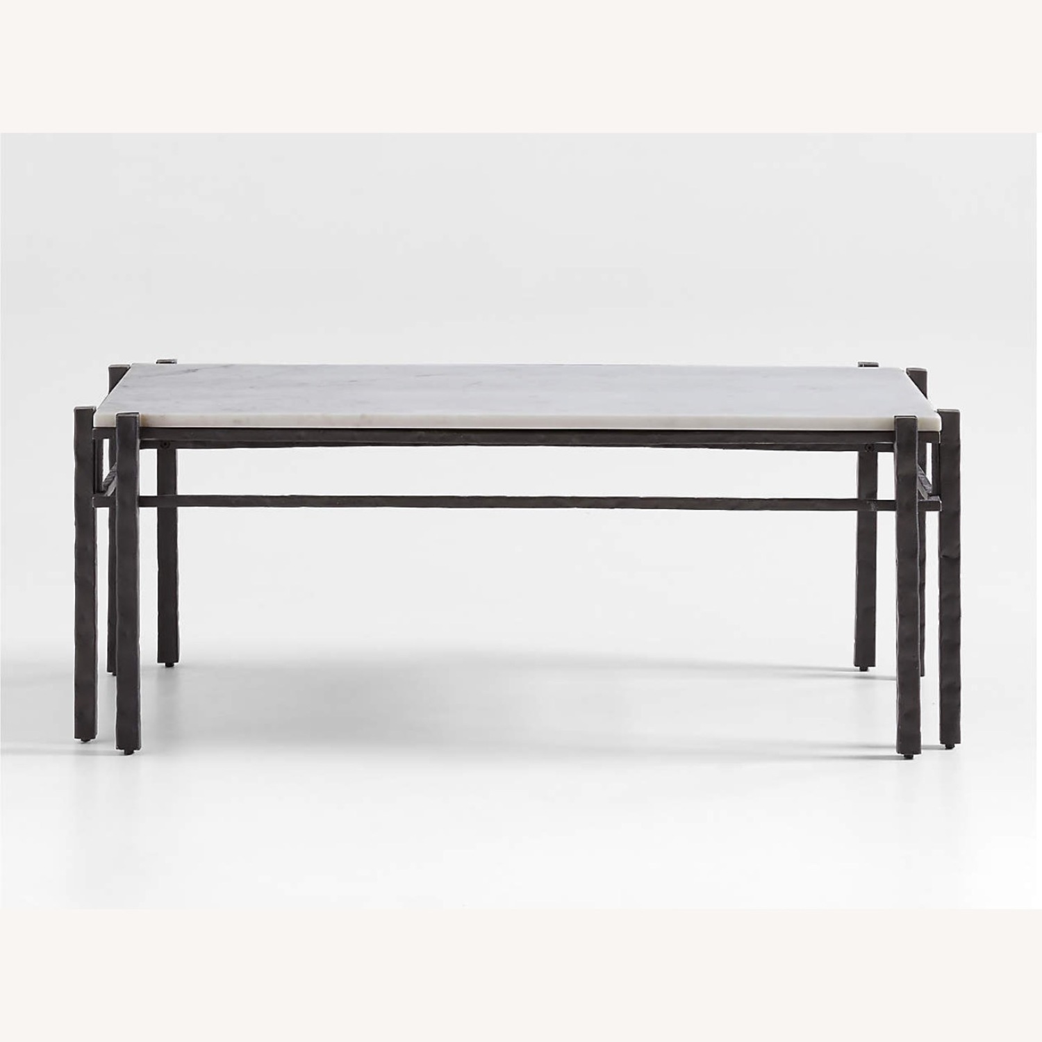 Crate & Barrel White Marble Coffee Table - image-1