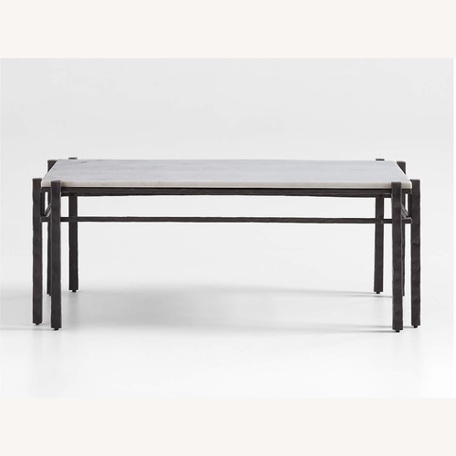 Used Crate & Barrel White Marble Coffee Table for sale on AptDeco