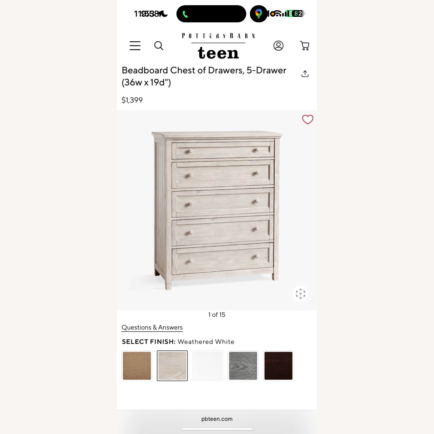Pottery Barn Beadboard Teen 5-Drawer Dresser - image-3