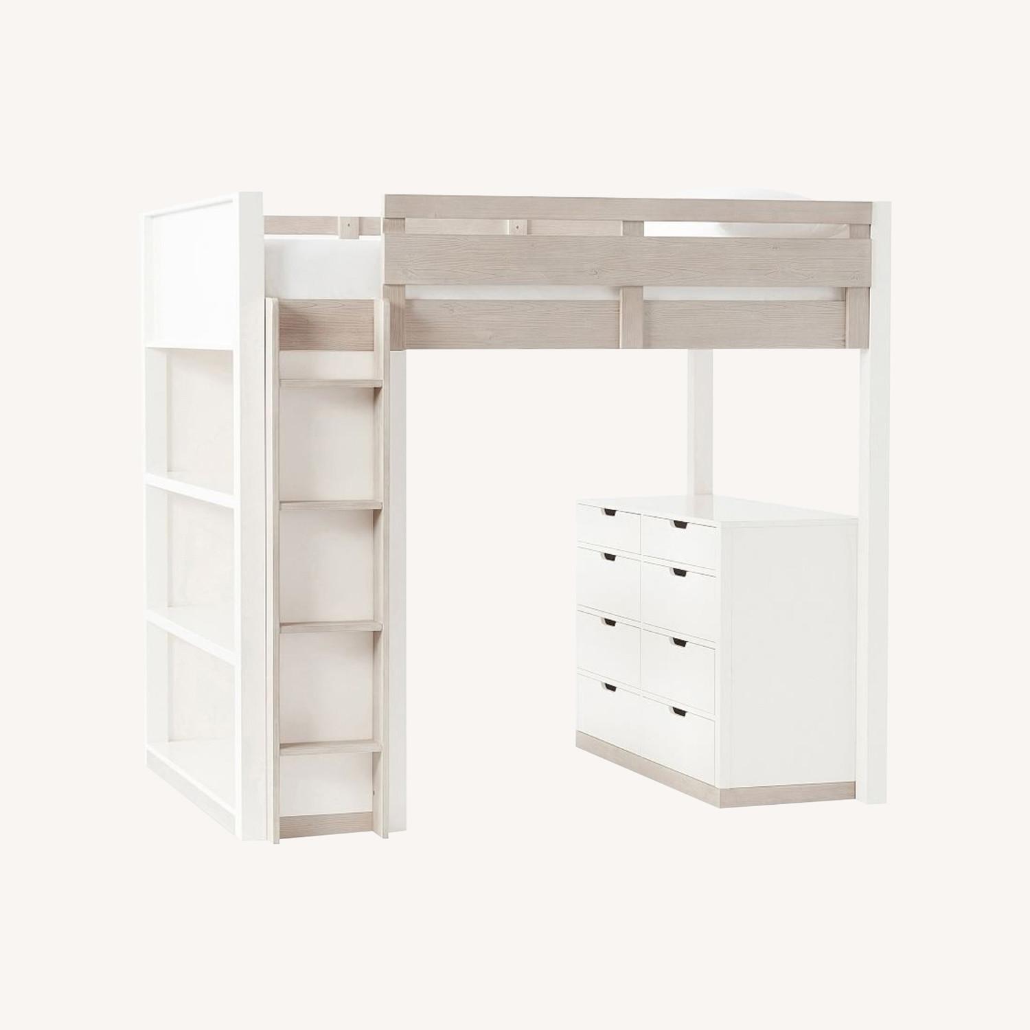 Pottery Barn Teen Rhys White Wood Bunk Bed - image-0
