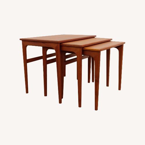 Used Set of Vintage Danish Modern Teak Nesting Tables for sale on AptDeco