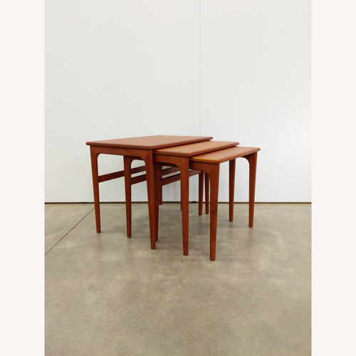 Used Set of Vintage Danish Modern Teak Nesting Tables for sale on AptDeco